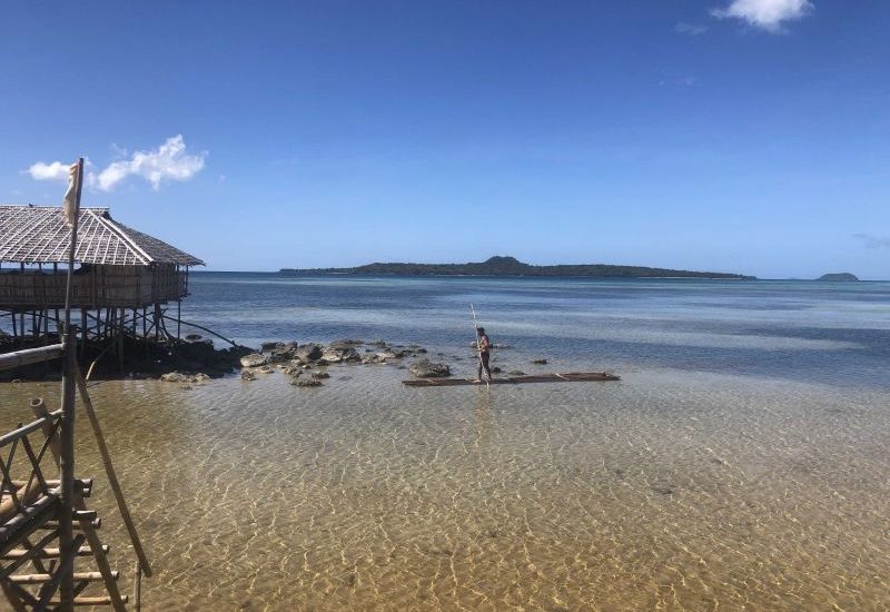 Unterkünfte (Bamboo Houses) auf Cuyo Island, Philippinen.